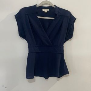 Navy blue peplum blouse